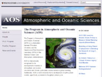 screenshot of website for Atmospheric and Oceanic Sciences