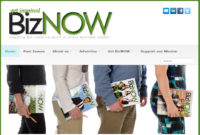 screenshot of website for BizNOW magazine